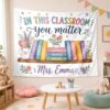 QUYNHANH Custom Back to School Tapestry Banner, Durable Fabric Wall Hanging