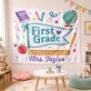 QUYNHANH Personalized Classroom Tapestry Banner with Custom Teacher Name
