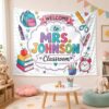 QUYNHANH Personalized Welcome Classroom Banner with Custom Teacher Name