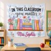 QUYNHANH Personalized Welcome Classroom Banner with Teacher Name