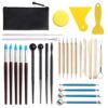 QVEZPRYX Clay Tools 29 Sets Carving Silica Gel Dot Drill Pen Detail Seven Needle Pottery