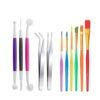 QVEZPRYX Pottery Tools 11 Sets Clay Stone Plastic Cutting Pellet Bar Tweezers Detail Needle DIY Hand
