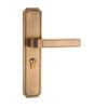 QXDTWIRFO Retro Chinese Bedroom Door Lock Yellow Bronze Indoor Wooden Handle Silent Magnetic(82H53 Yellow Bronze Silent)
