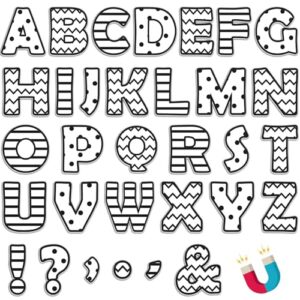 Qyeahkj 103 Pcs Black and White Magnetic Letters 2’’ Magnetic Letters for Whiteboard Fridge Magnetics Alphabet Letter Kit for Tool for Home Spelling