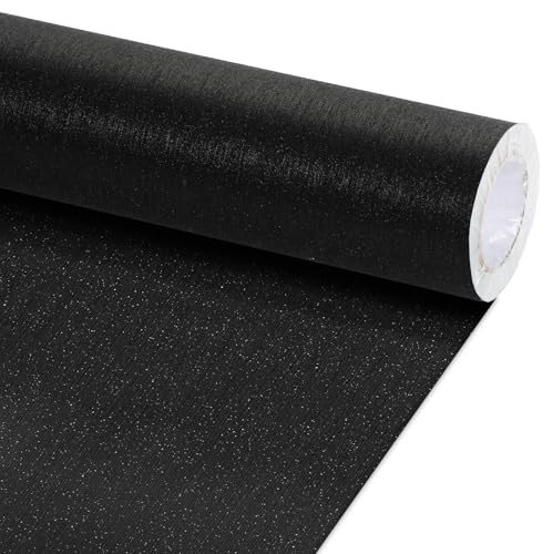 Qyeahkj 17in x 20ft Brushed Bulletin Board Paper Roll Bulletin Board Background Paper Fade Resistant Classroom Decoration Poster Art Craft Home Wall Education Decor Supplies Black