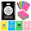 QYH 100 Pcs Custom Plastic Bags with Logo, Retail Shopping Bags