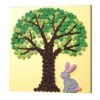 Rabbit and Tree DIY Framed Button Painting Kit for Adults Beginners Home