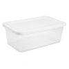 RahaFix 6 Quart Storage Bin with Snap On Lid, Clear Plastic, White, 2 Pack