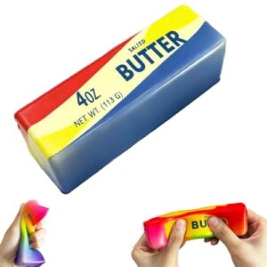 Rainbow Butter Squishy Stress Toy, Slow Rising Soft Squeeze Toy, Realistic Butter Stick Novelty Fidget Toys for Adults Kids Anxiety & Stress Relief, Party Favors Gift for Office Home
