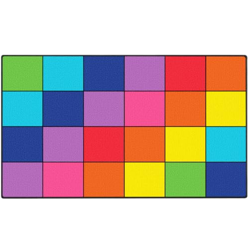 Rainbow Classroom Rug 13 x 7 5, Large, Colorful, Seating Area Rug for School, Preschool, Elementary, Interactive Activities, Decorative Classroom Carpet,7'6" x 13'1" (Rectangular)