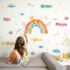Rainbow Colour Learning Wall Decals - Peel and Stick Color Words Educational Wall Stickers, Removable Baby Nursery Kids Room Daycare Playroom Classroom Wall Decor