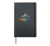Rainbow Mountains Abstract Colorful Soundwave Art Lovers Hardcover Journal, Black