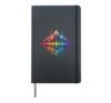 Rainbow Mountains Abstract Colorful Soundwave Art Lovers Hardcover Journal, Black