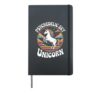 Rainbow Unicorn Lover Fantasy Magical Surreal Hardcover Journal, Black