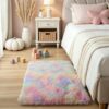 Rainbow Unicorn Shag Rug, 2'x3', Washable Non Slip Fluffy Kids Carpet