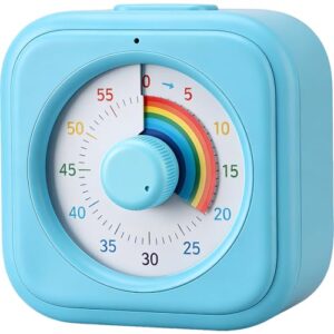 Rainbow Visual Timer for Kids, 60 Minute Silent Countdown Clock