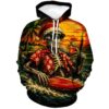 RASBCTK Men's Gothic Christmas Skeleton Graphic Pullover Hoodie Sweatshirt,Novelty Tropical Beach Skull,2XL