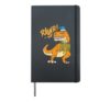 Rawr Trex Dinosaur Menorah Jewish Hanukkah Chanukah Hardcover Journal, Black