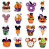 Raxfly 16 Pcs Halloween Refrigerator Magnets, Halloween Fridge Magnets Candy Dessert Decor, Cruise Door Decorations for Cabin, Kitchen Refrigerator, Locker, Classroom, Office Party Decor