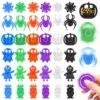 Raymall Halloween Toys Set, Fidget Spinners Toys, Bulk 100 Pack Party Favors for Kids, Sensory Anxiety Stress Relief Gifts for Classroom Prizes, Goodie Bag, Trick Or Treat Bags (100)