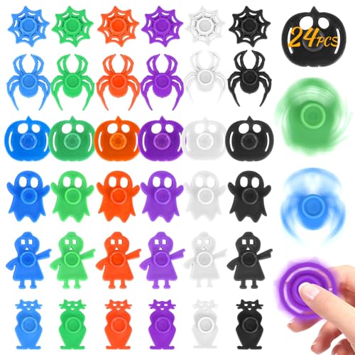 Raymall Halloween Toys Set, Fidget Spinners Toys, Bulk 100 Pack Party Favors for Kids, Sensory Anxiety Stress Relief Gifts for Classroom Prizes, Goodie Bag, Trick Or Treat Bags (100)