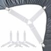 RayTour Bed Sheet Holder Straps 4 Pack - Elastic Sheet Keepers for Fitted Sheets