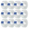 Re-Call Transparent Tape 12 Pack Refills Rolls 3/4 x 1000 Inches, 1 inch Core,Clear Tape for Office, Home, School.