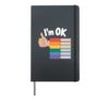 Reading Book Lover I'm Ok Librarian Reader Funny Bookworm Hardcover Journal, Black