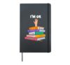 Reading Books Librarian Reader Nerd I'm Ok Hardcover Journal, Black