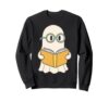 Reading Ghost Book Lover Spooky Season Bookworm Reader Sweatshirt