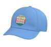 Read More Books Retro Vintage Book Lover Adjustable Printed Baseball Hat, Light Blue