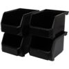 ReadySpace Medium-Tall Stackable Plastic Storage Bins, 4-Pack, Black