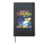 Ready To Crush 8th Grade Shark Back To School Boys Girls Hardcover Journal, Black