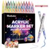 realcolor 48 Colors Acrylic Paint Markers, Soft Brush Tip Acrylic Paint Pens Paint Markers for Wood, Stone, Canvas, Glass, Fabric, Egg, Rock Painting, and DIY Crafts Non-Toxic, Art Supplies