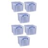Really Useful Box 32 Liters Storage Bin Container with Snap Lid and Clip Lock Handles for Lidded Home and Office Storage Organization, 6 Pack