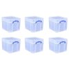 Really Useful Box 35 Liter Transparent Storage Container, 6 Pack