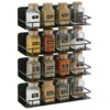 RECAPS Spice Rack Wall Mount 4 Pack, Black Metal