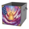 Reccmeny Memorial Stained Glass Liberty Bell Cube Storage Bins