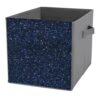 Reccmeny Navy Blue Glitter Texture Cube Storage Bins