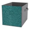 Reccmeny Teal Glitter Texture Metallic Sparkle Cube Storage Bins