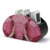 Reccmeny Whimsical Elephant Mosaic Pink Desktop Storage Box Organizer