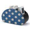 Reccmeny White Polka Dots on Blue Desktop Storage Box Organizer
