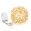 Rechargeable Fairy Lights with Type-C Fast Charge & 100H Battery Life - 5M 50 LEDs Twinkle Silver Wire String Lights with Timer & Memory for Christmas Wedding Party Decor (Warm+,2Pc)