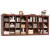 RECHHX Walnut Book Shelf Set of 2, 12 Cube Storage Organizer, Wood Bookcase