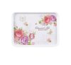 Rectangle Serving Plate Flower Pattern Display Plate for Cake/Dessert/Fruit Storage Plate for Coffee Table and Bathroom Medium (Black Marble Stripes) (Peony)