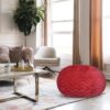 Red 3ft Faux Fur Bean Bag Chair, Cozy & Stretchable, Easy-Clean Cover, Filled with Shredded & Memory Foam, Great for Kids, Teens, Adults, Bedroom, Dorm