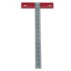 Red Aluminum T Square Ruler High Precision Drafting Tool for Architects - Alloy Measuring Scale with Backstop Design 17cm(Gray ruler)
