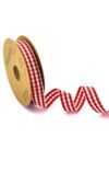 Red and White Gingham Ribbon 3 Roll Bundle, 0.39", 0.59" & 0.79" Wide, 27.34 Yards Each, Jacquard Checkered Ribbon for Crafts, Gift Wrapping & DIY