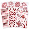 Red Face Gems, Rhinestone Stickers for Festival Makeup & Rave Accessories