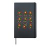 Redhead Christmas Elf Girl Dancing Holiday String Lights Hardcover Journal, Black
